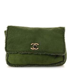 Chanel Suede Shearling Flap Clutch #263400C14B